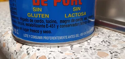 Lista de ingredientes del producto Paté Embutidos Blanco 195g