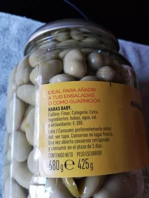 Lista de ingredientes del producto Habas baby amalur 680 g