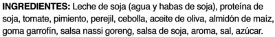 Lista de ingredientes del producto Hamburguesa vegetal de soja sabor barbacoa Man Fong 180 g (2 x 90 g)