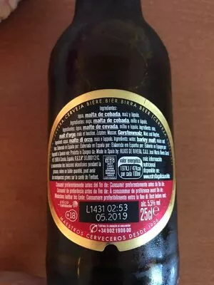 Lista de ingredientes del producto Cerveza especial Estrella Galicia 