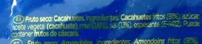 Lista de ingredientes del producto Cacahuetes a la miel y sal Eagle 