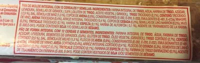 Lista de ingredientes del producto Oroweat 12 cereales y semillas bimbo 680 g