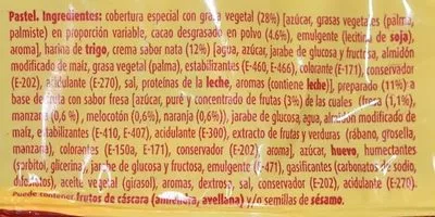 Lista de ingredientes del producto Bony Bimbo 165 g e (3 * 55 g)