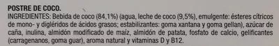 Lista de ingredientes del producto Postre cremoso de coco Dhul 400 g (4 x 100 g)