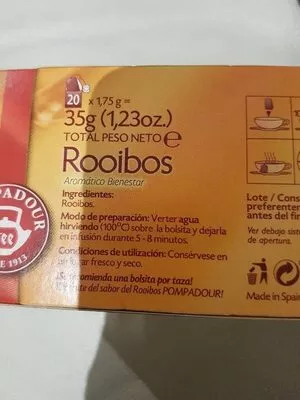 Lista de ingredientes del producto Rooibos Pompadour 