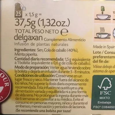 Lista de ingredientes del producto Multinfusión Delgaxan Pompadour 