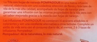 Lista de ingredientes del producto Tila Pompadour 