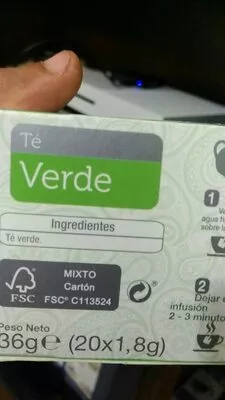 Lista de ingredientes del producto Té verde Auchan 36 g