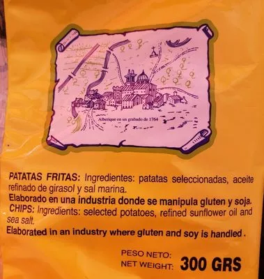 Lista de ingredientes del producto Papas Duso fritas Artesanalmente papas duso 