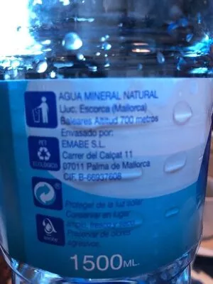 Lista de ingredientes del producto Agua font Major  