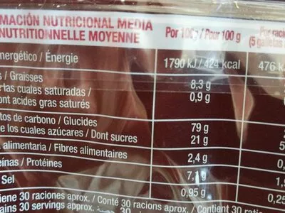 Lista de ingredientes del producto Galetta tostada gourmet 