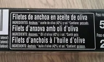 Lista de ingredientes del producto Anchoa En Aceite De Oliva  