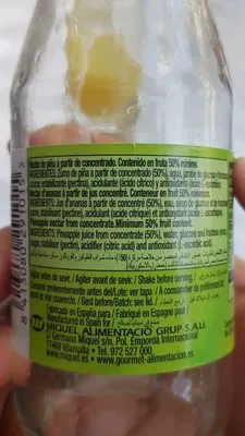 Lista de ingredientes del producto Zumo Gourmet Piña 200ML Gourmet 200 mL