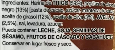 Lista de ingredientes del producto Palitos de cereales con chocolate y avellanas Grefusa 