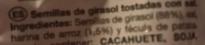 Lista de ingredientes del producto Pipas con sal Grefusa 