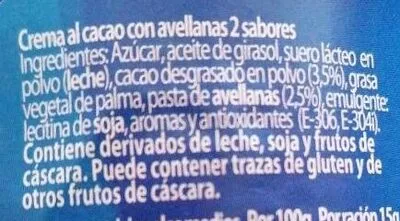 Lista de ingredientes del producto Crema al cacao Coaliment 210 g