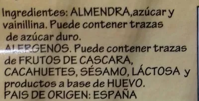 Lista de ingredientes del producto Almendras Caramelizadas Capo 175 g