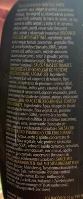 Lista de ingredientes del producto BOLOGNESE servivita 