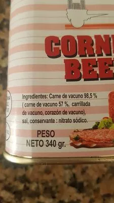 Lista de ingredientes del producto Corned beef  