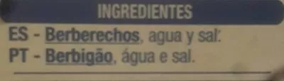 Lista de ingredientes del producto Berberechos auchan 