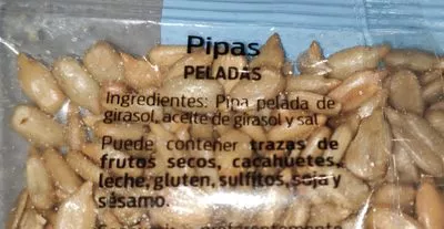 Lista de ingredientes del producto Pipas peladas bonÀrea 