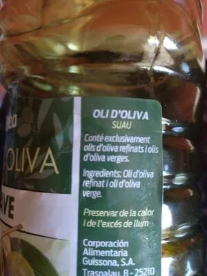 Lista de ingredientes del producto Aceite de oliva suave bonÀrea 