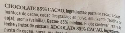 Lista de ingredientes del producto Xocolaters Simon Coll 