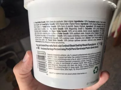 Lista de ingredientes del producto Crema de cacahuete suave natural baja azúcar Weider 1 kg