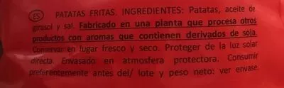 Lista de ingredientes del producto Patatas fritas Los Rosales 