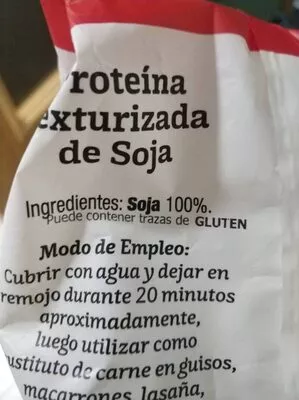 Lista de ingredientes del producto Soja texturizada Esgir 350 g