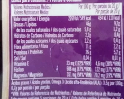 Lista de ingredientes del producto 5 semillas Florette 