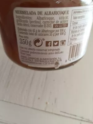 Lista de ingredientes del producto Mermelada de albaricoque La Vieja Fábrica 350 g (neto), 314 ml