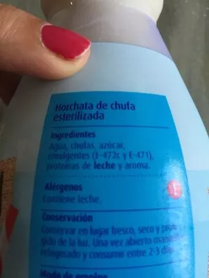 Lista de ingredientes del producto Horchata de chufa Consum  1litro