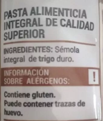 Lista de ingredientes del producto Spaghetti integral Consum 