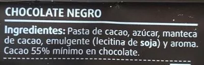 Lista de ingredientes del producto Chocolate negro Consum 150 g