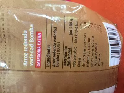 Lista de ingredientes del producto Arroz bomba Consum 1 kg