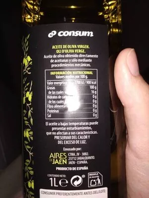 Lista de ingredientes del producto Aceite de oliva virgen Consum 