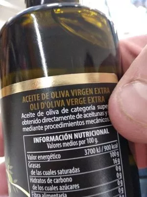 Lista de ingredientes del producto Aceite de oliva virgen extra primera cosecha Consum 