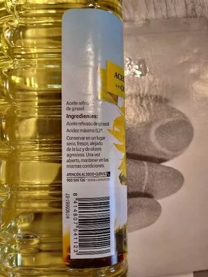 Lista de ingredientes del producto Aceite refinado de girasol Consum 