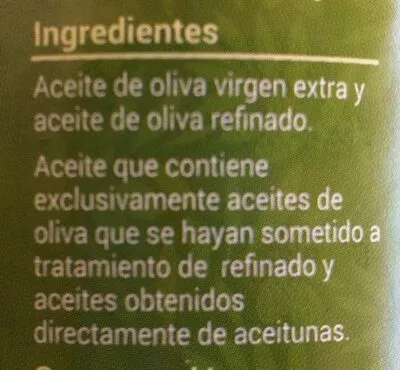 Lista de ingredientes del producto Aceite de oliva Consum 