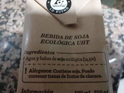 Lista de ingredientes del producto Bebida de soja Consum Eco 