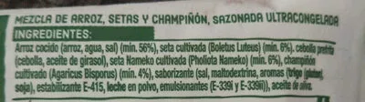 Lista de ingredientes del producto Risotto al funghi Consum 300 g