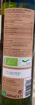 Lista de ingredientes del producto Aceite de Oliva Consum Eco 500 ml