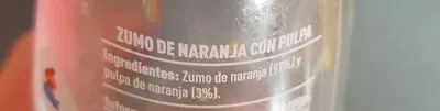 Lista de ingredientes del producto Zumo de naranja Consum 0,5 l