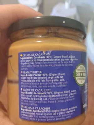 Lista de ingredientes del producto Crema de cacahuete  