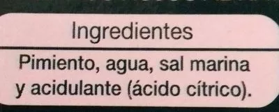 Lista de ingredientes del producto Pimientos Rojos Auchan 