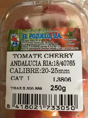 Lista de ingredientes del producto Tomate cherry  