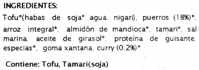 Lista de ingredientes del producto Veggie Burger Puerro al curry Mallorca Bio 150 g (2 x 75 g)