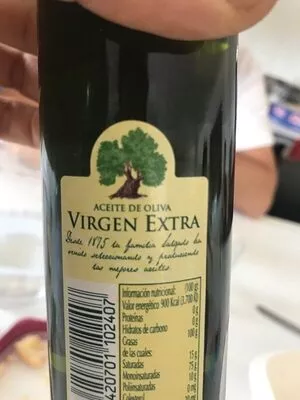 Lista de ingredientes del producto Aceite de Oliva Virgen Extra  