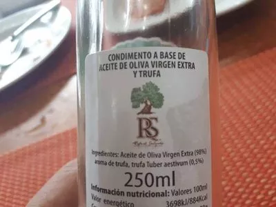 Lista de ingredientes del producto Aceite oliva virgen extra y trufa  